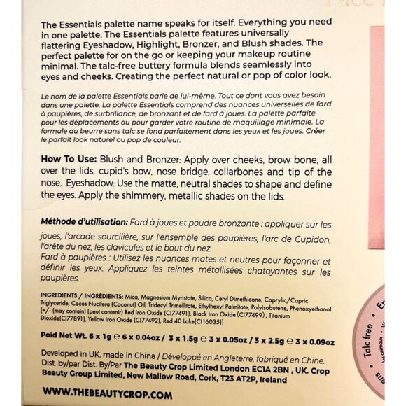 The Beauty Crop the Essentials Face Palette Eye Shadows Highlight Bronzer Blush - Picture 11 of 12